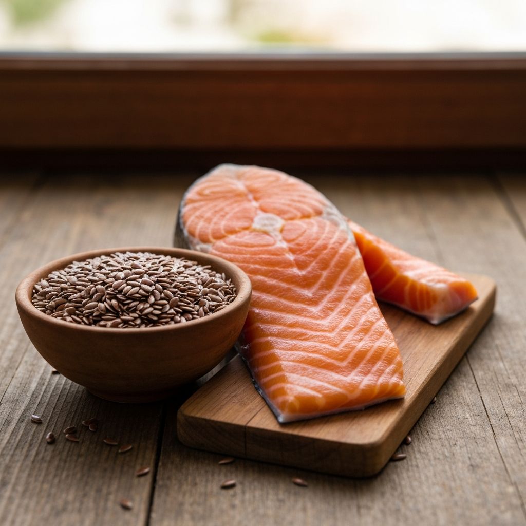 Salmon and flax seeds
